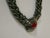 Modern 1970s Givenchy Hematite Thick Chain Ruby Cut Glass Necklace For Sale - Image 3 of 6