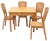 Les Arcs Dining Table and Chairs attributed to Charlotte Perriand, 1960s, Set of 5 For Sale
