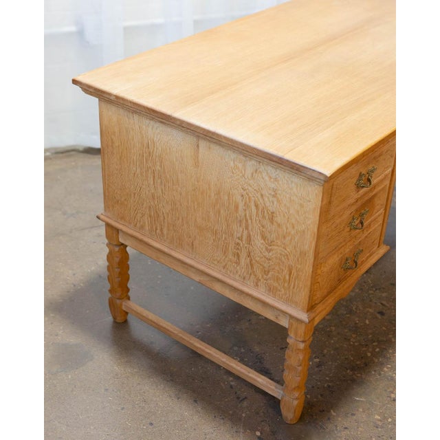 Danish Oak Writing Desk Attributed to Henning Kjærnulf, C. 1970s For Sale - Image 12 of 15
