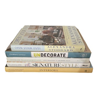 Vintage Interior Design Bookstack - a Set of 5 For Sale