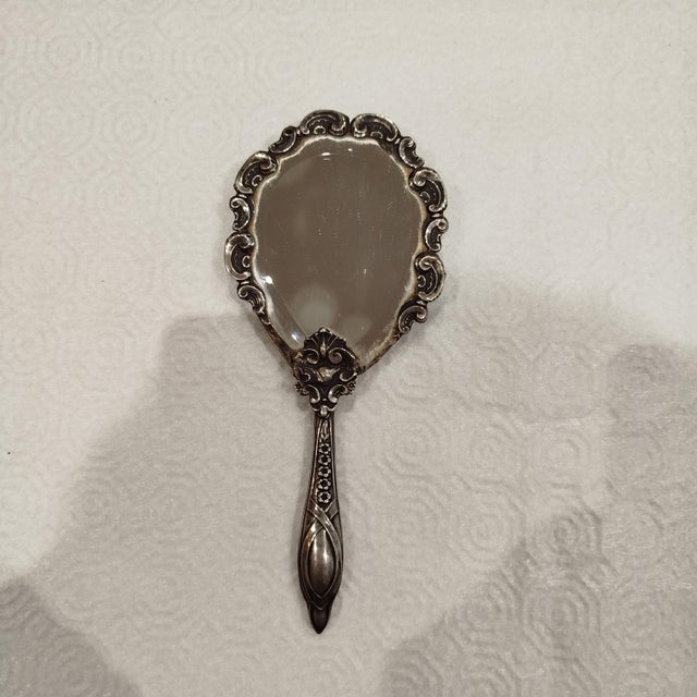 Silver Hand Mirror, 1930s For Sale - Image 3 of 10
