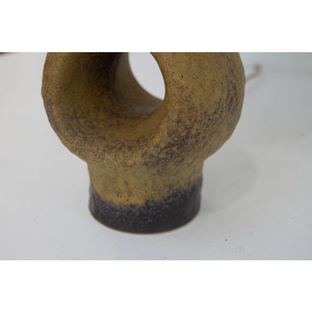 Mid-Century Modern Danish Circular Stoneware Table Lamp, 1960s For Sale - Image 10 of 18