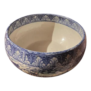 1910s Cauldon Blue and White "Chariot" Pattern Staffordshire Bowl