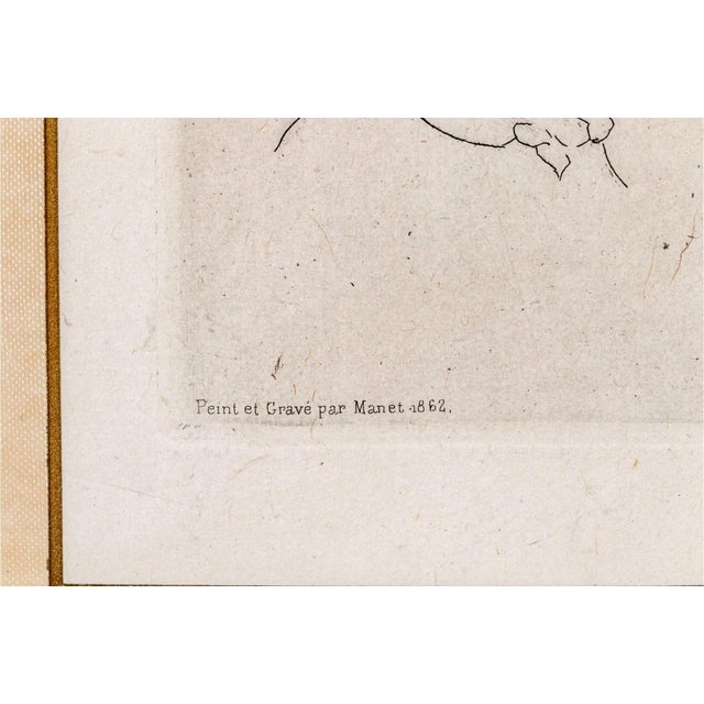 Antique French Édouard Manet Etching Portrait of Charles Baudelaire in Profile Framed For Sale - Image 10 of 14
