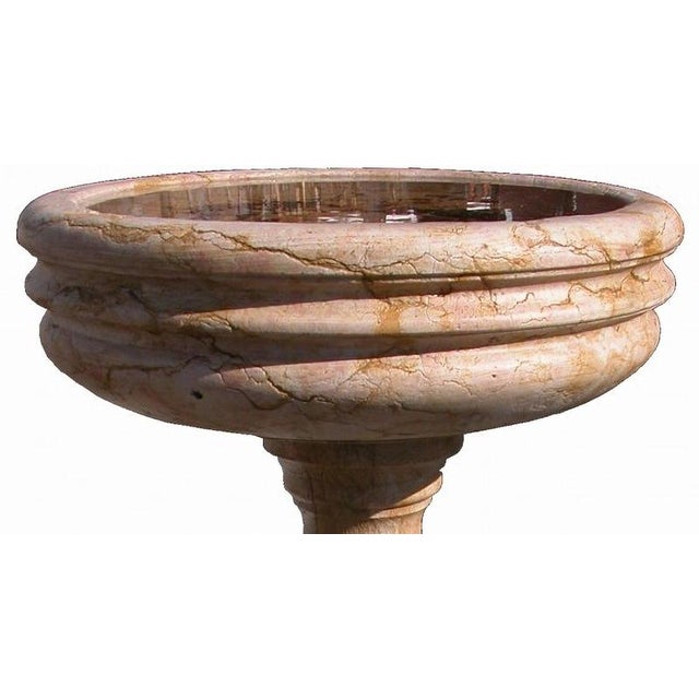 21st Century Freestanding Holy Water Font in Giallo Reale Marble For Sale - Image 3 of 6