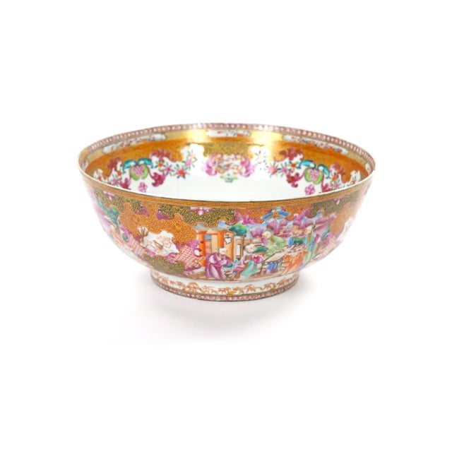 Antique 18th Century Chinese Export Porcelain Famille Rose Punch Bowl For Sale - Image 14 of 14