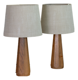 Vintage Teak Table Lamps, 1970s, Set of 2