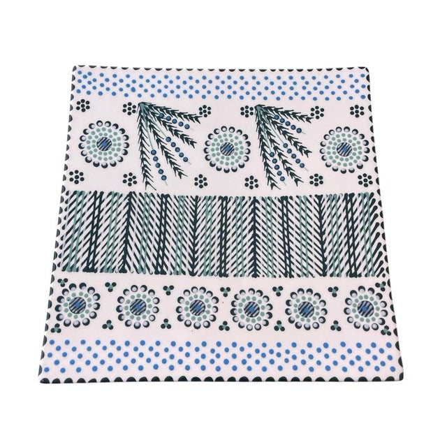 African Vintage South African Hand-Painted Ceramic Square Platter – Geometric & Botanical Dot Art For Sale - Image 3 of 10