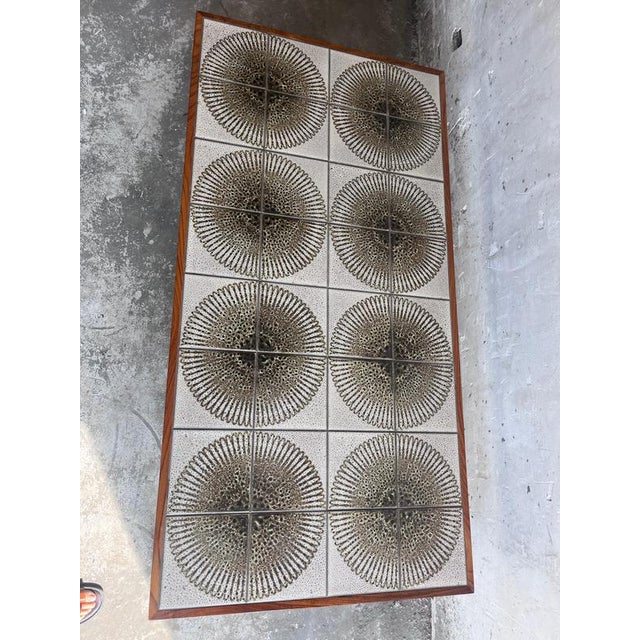 Danish Ceramic Tile Coffee Table, Denmark, 1970s For Sale - Image 3 of 11