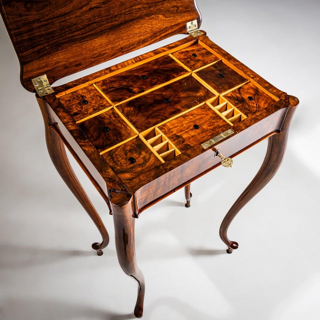 Maroon Sewing Table, Late 19th Century For Sale - Image 8 of 11