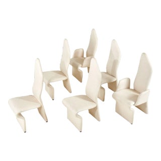 Roger Rougier Set of 6 Post Modern Dining Chairs, 1980 For Sale