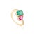 Emerald Ruby Toi Et Moi Wedding Ring With Diamonds Size 7 For Sale - Image 4 of 12