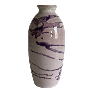 Late 20th Century Dark & Light Purple High Gloss Leftwich Pottery Studio Vase