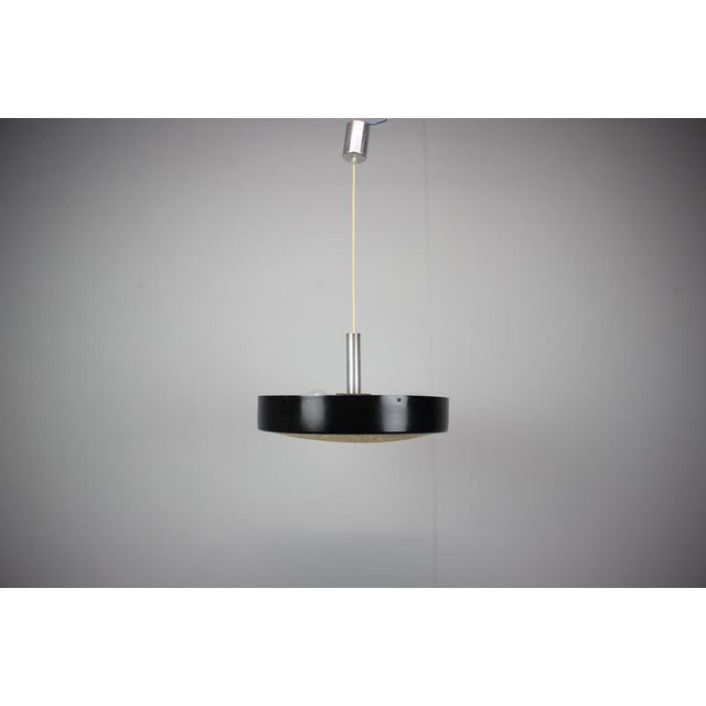 Mid-Century Modern Space Age UFO Pendant Light from Napako, Former Czechoslovakia, 1950s For Sale - Image 3 of 13