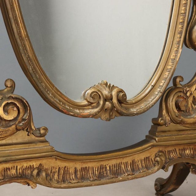 Carved Wooden Psyche Mirror For Sale - Image 6 of 11