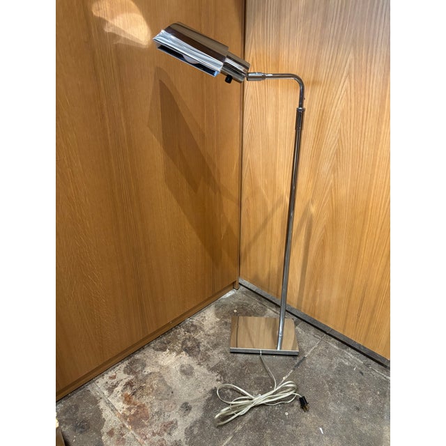 Mid-Century Modern MCM Koch & Lowy Adjustable Chrome Floor Lamp For Sale - Image 3 of 9
