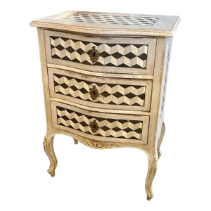 Vintage Italian Painted Geometric Design Side Table