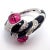 Cartier Cartier Beautés Du Monde White Gold Diamond Rubellite Onyx Ring, Size 6 For Sale - Image 4 of 12