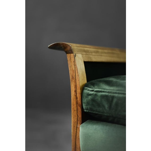 Mid-Century Modern Vintage Norwegian Rosewood and Bottle Green Velour Sofa and Chair by Knut Sæter for Vatne Møbler, 1960s, Set of 2 For Sale - Image 3 of 18