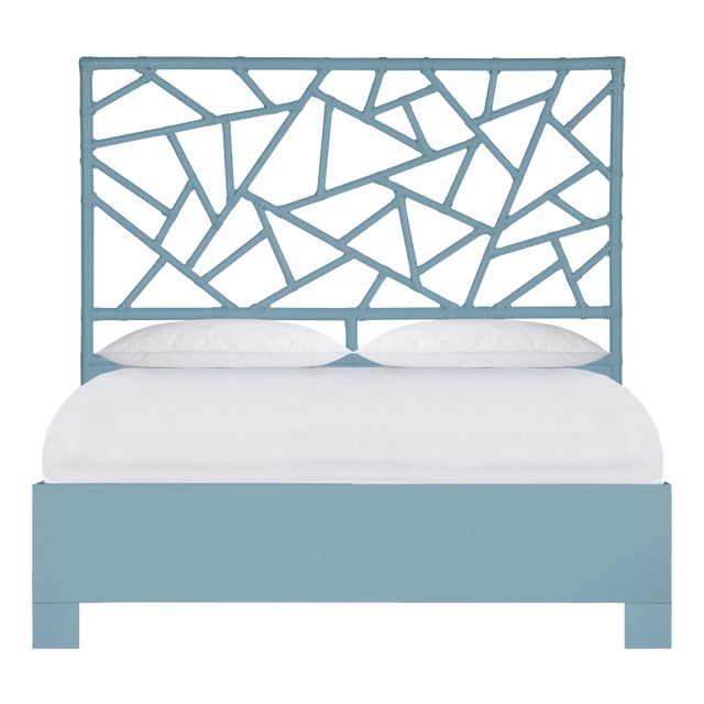 Tiffany Standard Bed Queen, Pool Blue For Sale