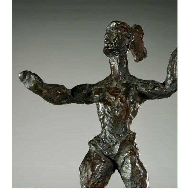 Stone Gray Chaim Gross, Large Chaim Gross Mid Century Mod Bronze Sculpture Circus Acrobats WPA Artist For Sale - Image 8 of 10