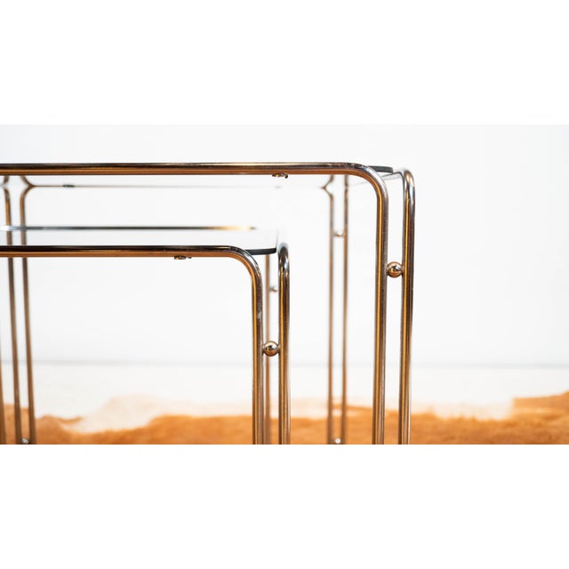 1970s Mid Century Chrome Nesting Tables, Set of 2 For Sale - Image 12 of 16