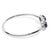 Contemporary Sterling Silver Diamond Accent Created Blue Sapphire Floral Design Bangle Bracelet For Sale - Image 3 of 4