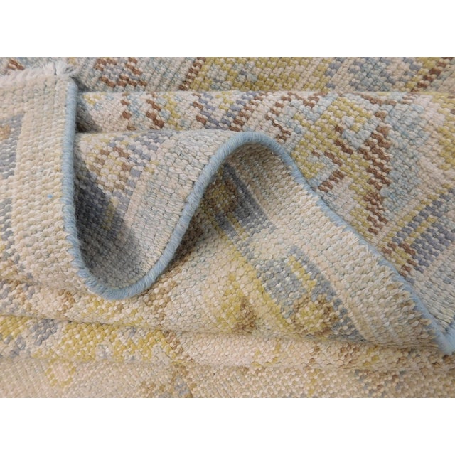 Baby Blue Vintage Hand Knotted Khotan Style Rug. 7'8"x 10'2" For Sale - Image 8 of 18