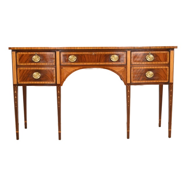 Councill Federal Inlaid Flame Mahogany and Satinwood Sideboard Credenza For Sale