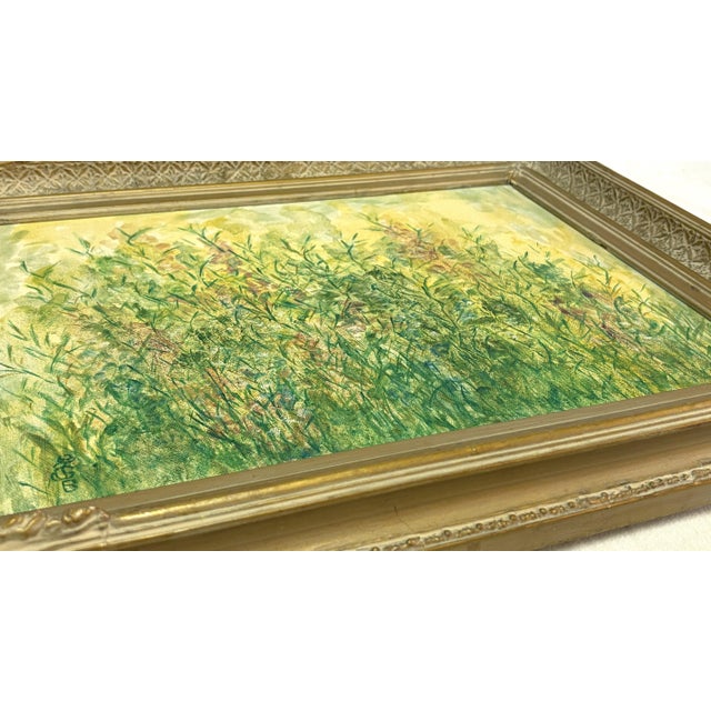 Original Impressionist Field of Flowers Oil Painting on Canvas, Signed and Framed For Sale - Image 13 of 15