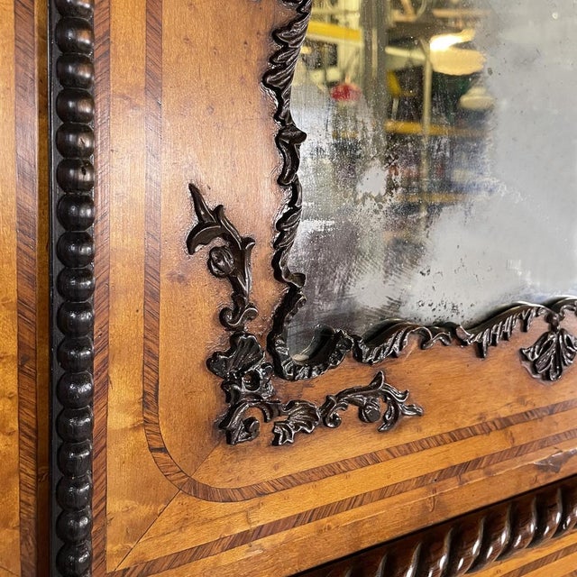 Italian Carlo X Style Sideboard in Turned Wood with Mirrors, 1930s For Sale - Image 13 of 18