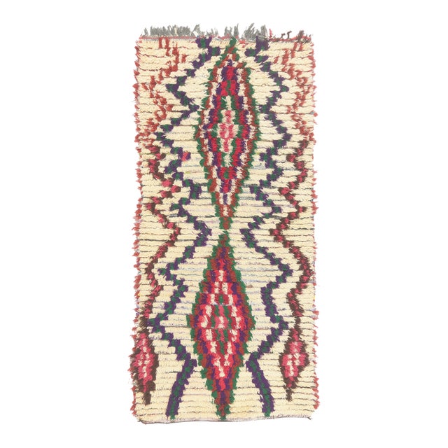 Vintage Azilal Boucherouite Moroccan Rug, 02'11 X 06'04 For Sale