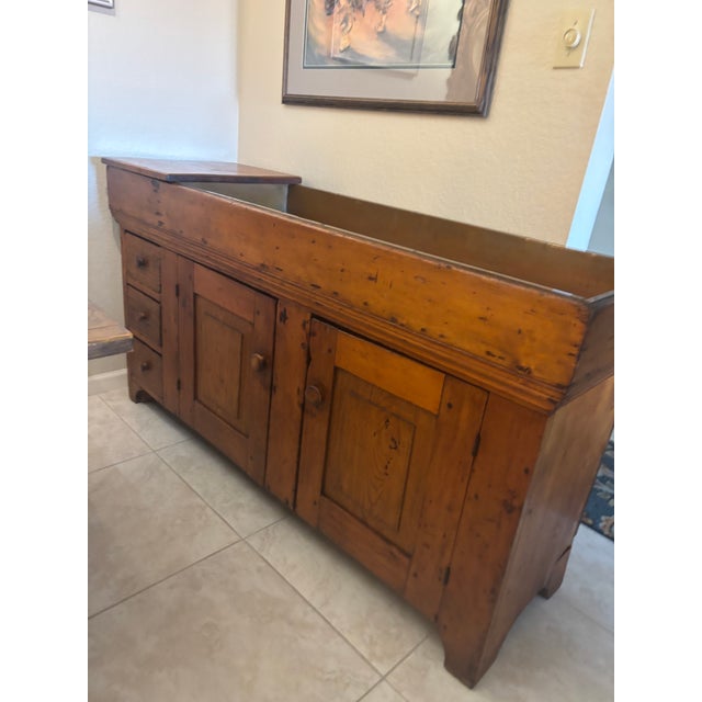 Antique Primitive Dry Sink Cabinet With Original Copper Lining For Sale - Image 11 of 11