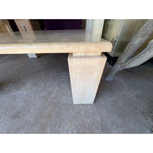 1970s Italian Modern Travertine Cocktail Table For Sale - Image 11 of 14