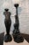 Set of 2 Vintage Art Deco Black Lamps Nude Woman Holding a Globe Figural For Sale - Image 11 of 12
