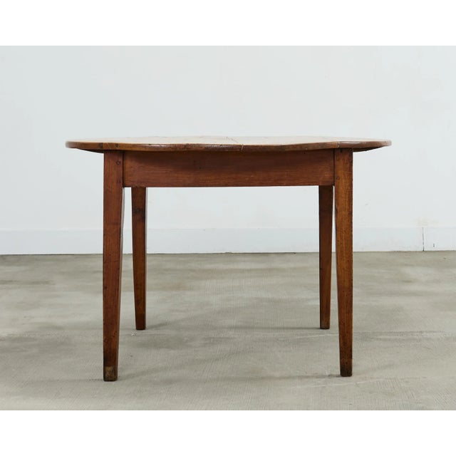 Farmhouse Country English Provincial Round Fruitwood Farmhouse Dining Table For Sale - Image 3 of 17