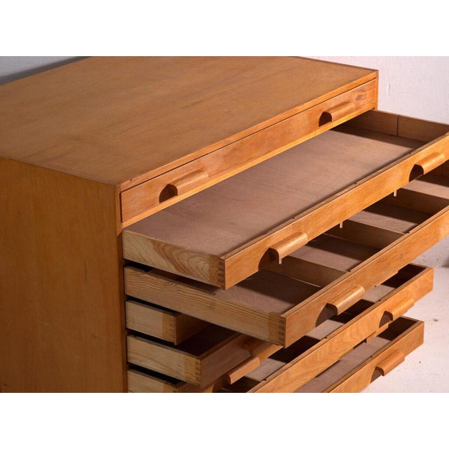 Antique Plan Chest in Beech, Central Europe, 1960 For Sale - Image 6 of 14