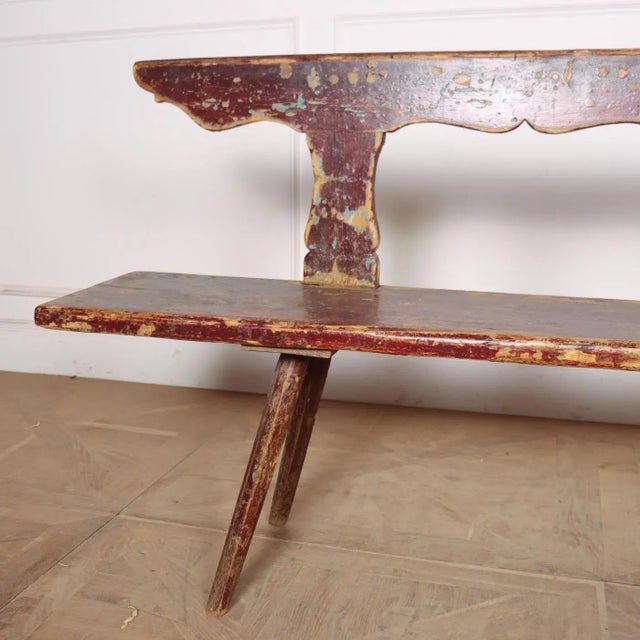 Austrian Original Painted Bench For Sale - Image 3 of 9