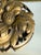 Antique Gilt Brass Acanthus Leaf Rosette Medallion Threaded Architectural Mount Finial For Sale - Image 9 of 10