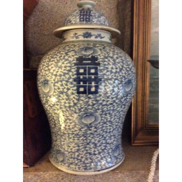 Ceramic Chinese Blue and White Ginger Jars - a Pair For Sale - Image 7 of 12