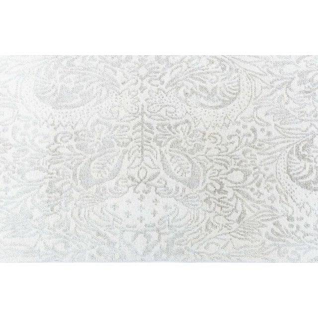 Textile Modern Damask Light Beige Handmade Silk Rug by Doris Leslie Blau For Sale - Image 7 of 9