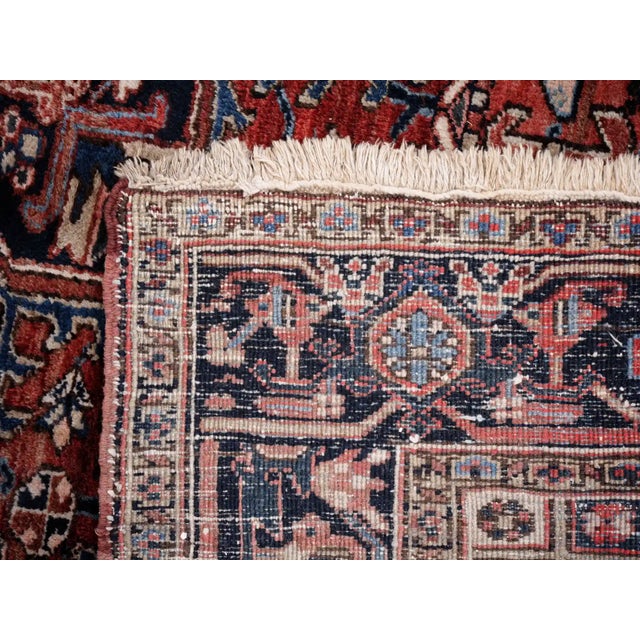 Middle Eastern Square Heriz Rug For Sale - Image 9 of 10