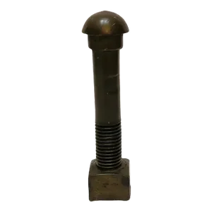 Late 19th Century Antique Industrial Cast Bronze Bolt With Nut From Brooklyn Bridge