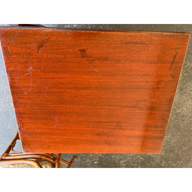 Wood Vintage Record Cabinet on Wheels For Sale - Image 7 of 10