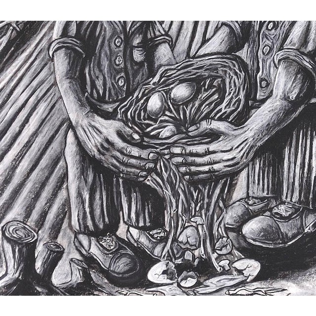 Black Julian Ruddock, Lost Hedgerows, Pastel Artwork, 1980s For Sale - Image 8 of 18