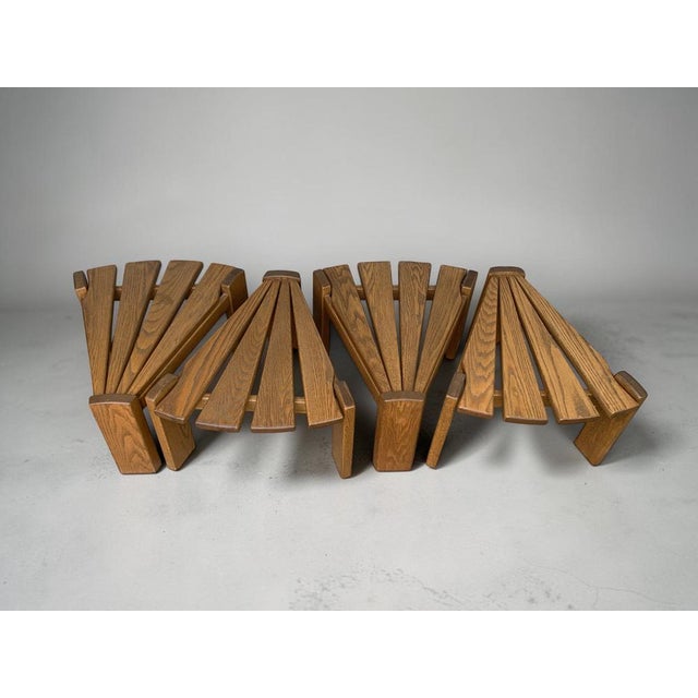 1970s Vintage Brutalist Oak Side Tables by Radboud Dittmann for Dittmann & Co., Netherlands, 1970s, Set of 4 For Sale - Image 5 of 17