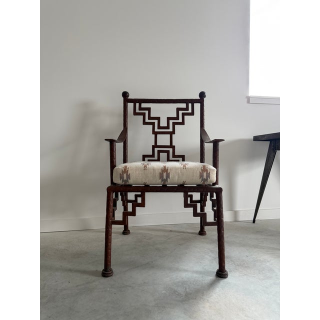 Industrial Steel Ziggurat Lounge Armchair / Lounge Chair, Artisan Made, Welded For Sale - Image 13 of 15