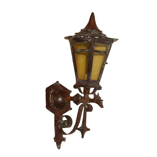 Traditional Antique Exterior Lanterns Bronze Wall Mount - A Pair For Sale - Image 3 of 8