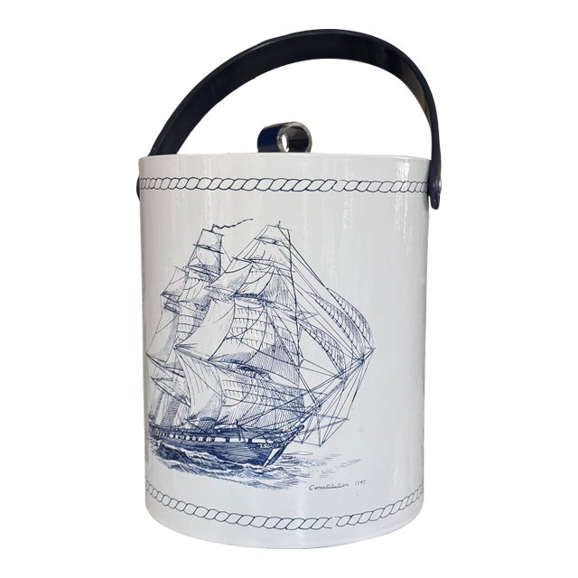 Vintage Sailing Ship Constitution 1797 Ice Bucket For Sale
