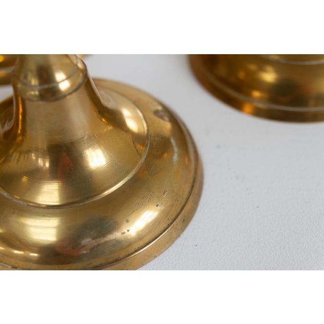 Vintage Danish Brass Candlesticks, 1950s, Set of 5 For Sale - Image 14 of 18